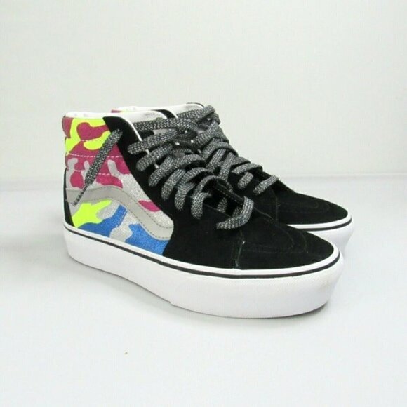 Vans Shoes - Vans Sk8-Hi Platform 2 After Dark Camo Shoes Women Sz‎ 8 Mens 6.5 Glitter New